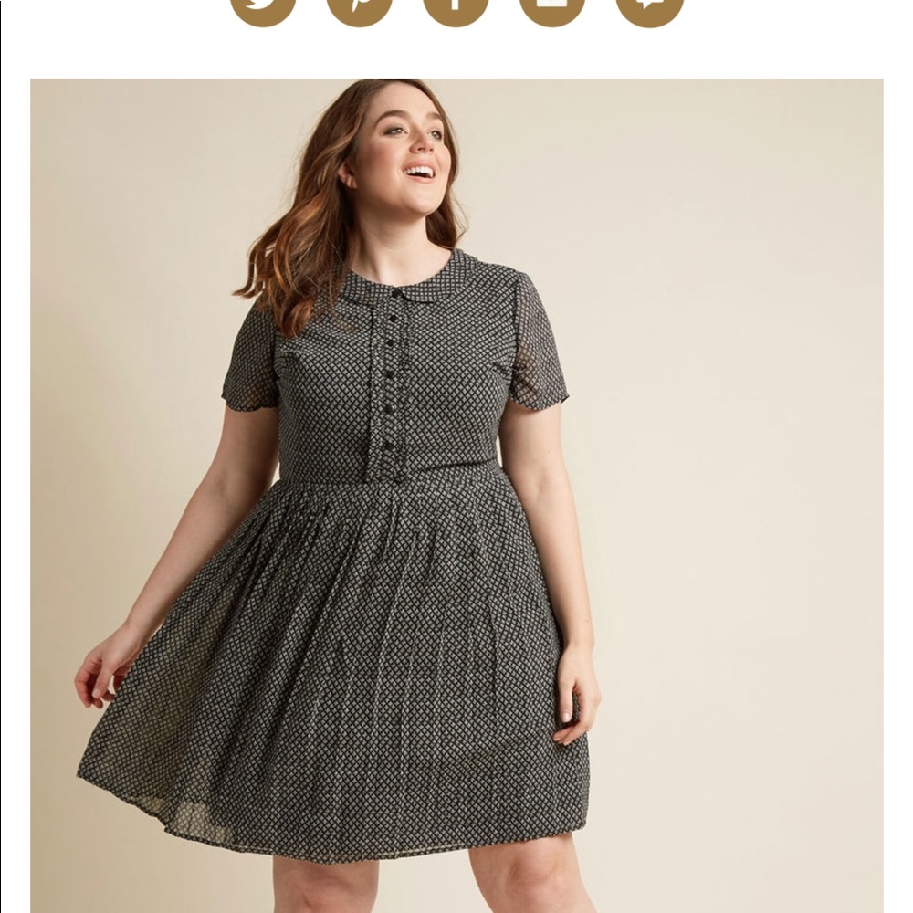 ModCloth Pleated Shirt Dress